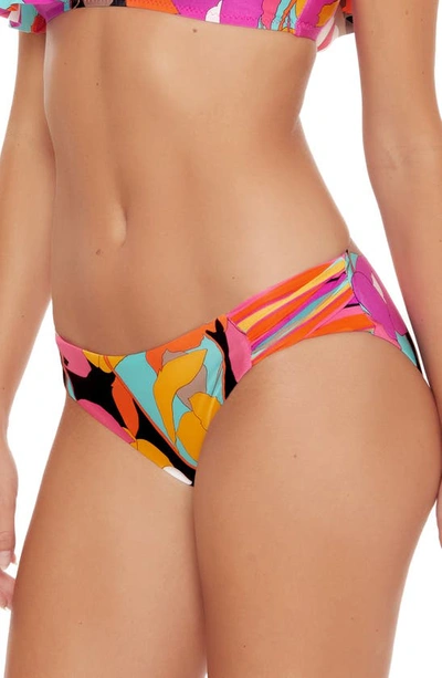 Shop Trina Turk Shirred Side Tab Hipster Bikini Bottoms In Multi