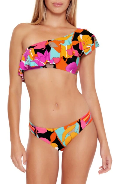 Shop Trina Turk Shirred Side Tab Hipster Bikini Bottoms In Multi