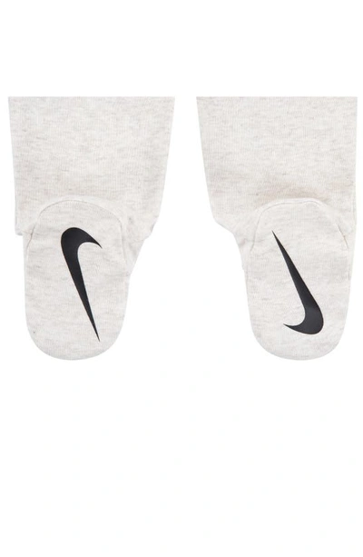 Shop Nike I Have Arrived T-shirt, Footed Leggings & Beanie Set In Pale Ivory Heather