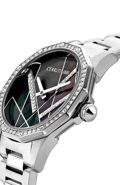 Shop Cerruti 1881 Jesina Swarovski Crystal Bracelet Watch, 30mm In Silver