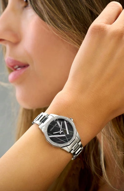 Shop Cerruti 1881 Jesina Swarovski Crystal Bracelet Watch, 30mm In Silver