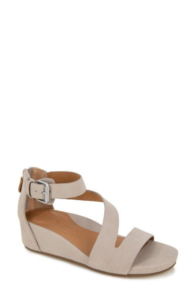 Shop Gentle Souls By Kenneth Cole Gwen Asymmetric Strappy Sandal In Mushroom Nubuck