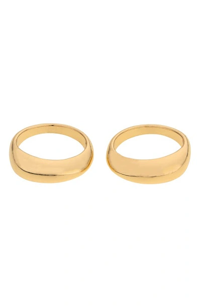 Shop Ettika Set Of 2 Asymmetric Dome Ring In Gold