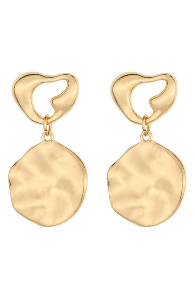Shop Ettika Molten Drop Earrings In Gold