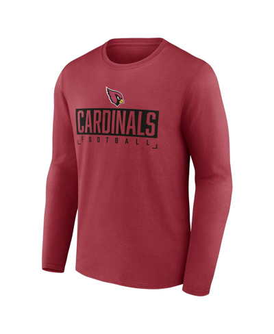 Shop Fanatics Men's  Cardinal Arizona Cardinals Stack The Box Long Sleeve T-shirt