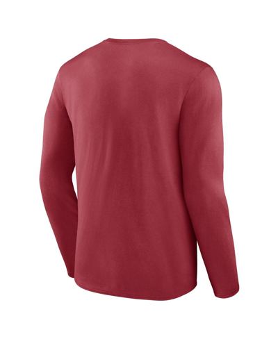 Shop Fanatics Men's  Cardinal Arizona Cardinals Stack The Box Long Sleeve T-shirt