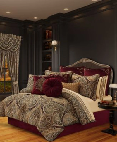 Shop Five Queens Court Bordeaux Comforter Sets In Crimson