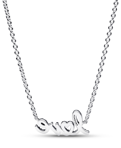 Pandora Sterling Silver With Clear Cubic Zirconia Love Collier Necklace In Silver