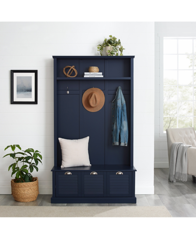 Crosley Furniture Ellison 42.5" Wood Hall Tree In Navy