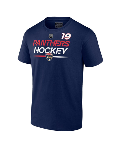 Shop Fanatics Men's  Matthew Tkachuk Navy Florida Panthers Authentic Pro Prime Name And Number T-shirt