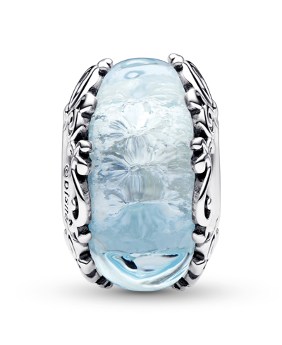 Pandora Sterling Silver Winter Snowflake Murano Charm In Blue