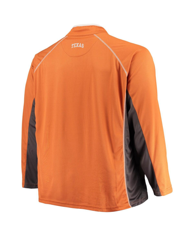 Shop Profile Men's Texas Orange Texas Longhorns Big And Tall Textured Raglan Quarter-zip Jacket