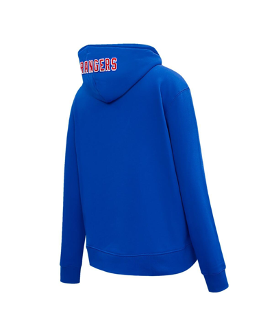 Pro Standard Blue New York Rangers Classic Chenille Pullover Hoodie In Blue