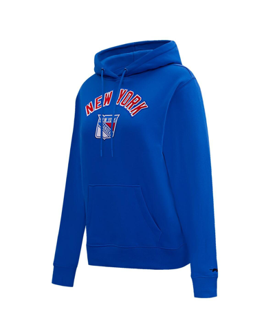 Shop Pro Standard Women's  Blue New York Rangers Classic Chenille Pullover Hoodie