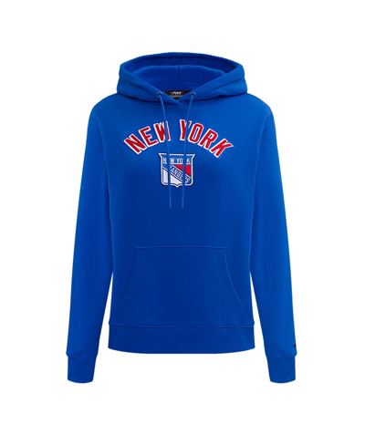 Shop Pro Standard Women's  Blue New York Rangers Classic Chenille Pullover Hoodie