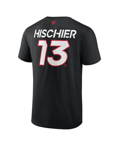 Shop Fanatics Men's  Nico Hischier Black New Jersey Devils Authentic Pro Prime Name And Number T-shirt