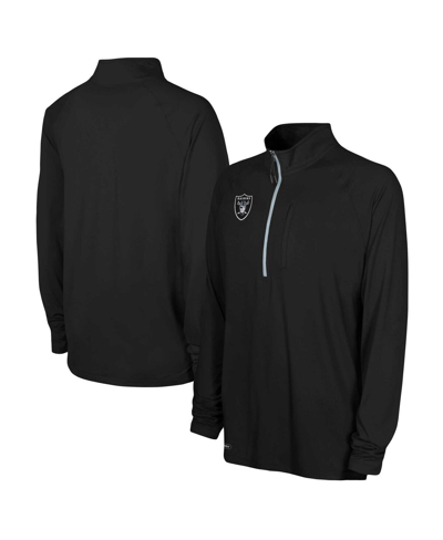 Outerstuff Black Las Vegas Raiders Combine Authentic Raglan Quarter-zip Top In Black
