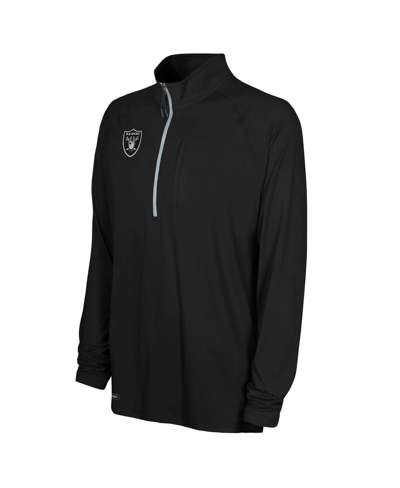 Outerstuff Black Las Vegas Raiders Combine Authentic Raglan Quarter-zip Top In Black