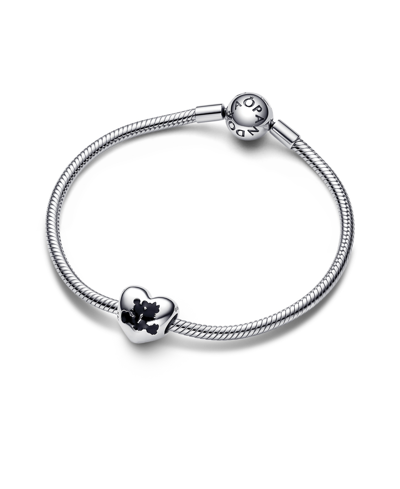 Pandora Sterling Silver Disney Mickey And Minnie Charm In Black