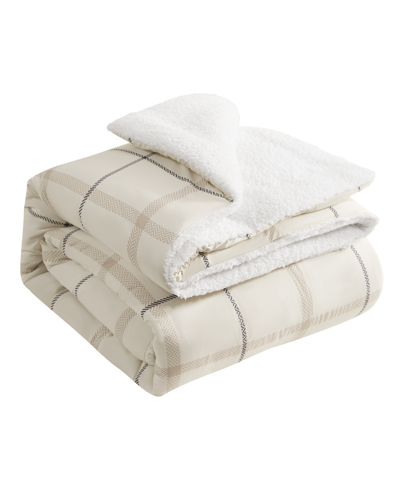 Shop Lucky Brand Sherpa Reversible Microfiber 3-piece Comforter Set, King In Plaid