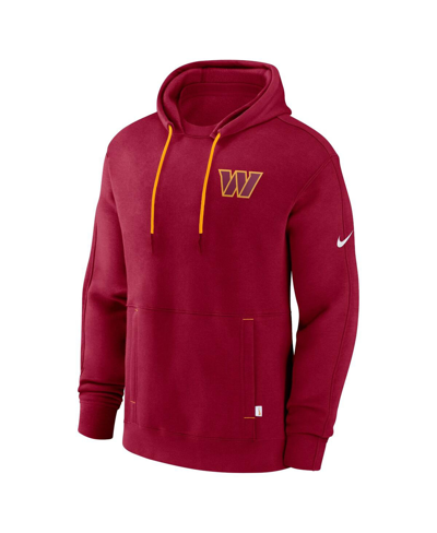 Shop Nike Men's  Burgundy Washington Commanders Layered Logo Statement Pullover Hoodie