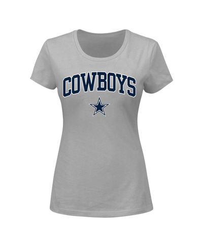 Shop Fanatics Women's  Gray Dallas Cowboys Plus Size Arch Over Logo T-shirt