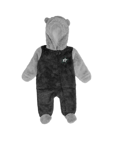 Shop Outerstuff Newborn And Infant Boys And Girls Black Dallas Stars Game Nap Teddy Fleece Bunting Full-zip Sleeper