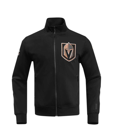 Pro Standard Men's  Black Vegas Golden Knights Classic Chenille Full-zip Track Jacket In Black