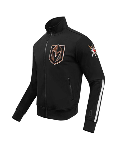 Pro Standard Men's  Black Vegas Golden Knights Classic Chenille Full-zip Track Jacket In Black