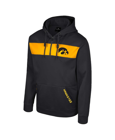 Shop Colosseum Men's  Black Iowa Hawkeyes Quarter-zip Hoodie