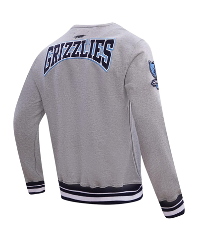 Pro Standard Heather Gray Memphis Grizzlies Crest Emblem Pullover Sweatshirt In Heather Gray