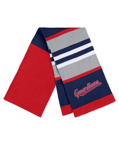 Wear By Erin Andrews Women's  Cleveland Guardians Stripe Glove And Scarf Set In Red,navy