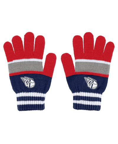 Wear By Erin Andrews Women's  Cleveland Guardians Stripe Glove And Scarf Set In Red,navy