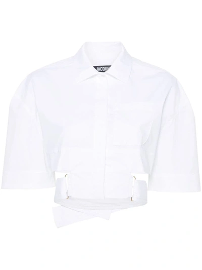 Shop Jacquemus Short 'bari' Shirt In White