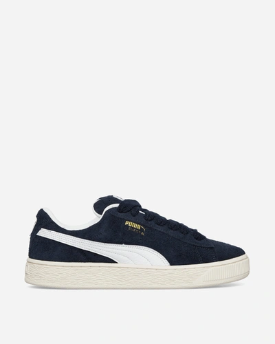 Shop Puma Suede Xl Hairy Sneakers Club Navy / Frosted Ivory In Multicolor