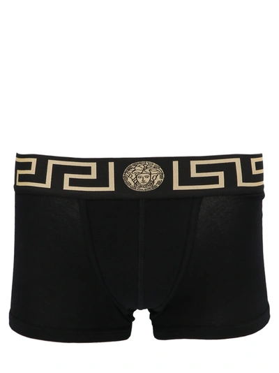 Shop Versace Logo Boxer Shorts Underwear, Body In Black