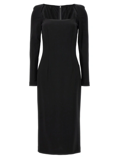 Shop Dolce & Gabbana Milan Stitch Dress Dresses In Black