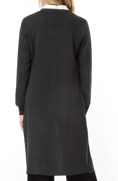 Shop By Design Jae Ribbed Cardigan Duster In Black