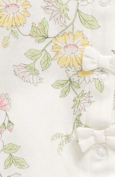 Shop Little Me Floral Print Cotton Footie & Headband Set In White