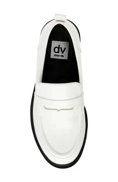 Shop Dolce Vita Dancer Lug Platform Penny Loafer In White
