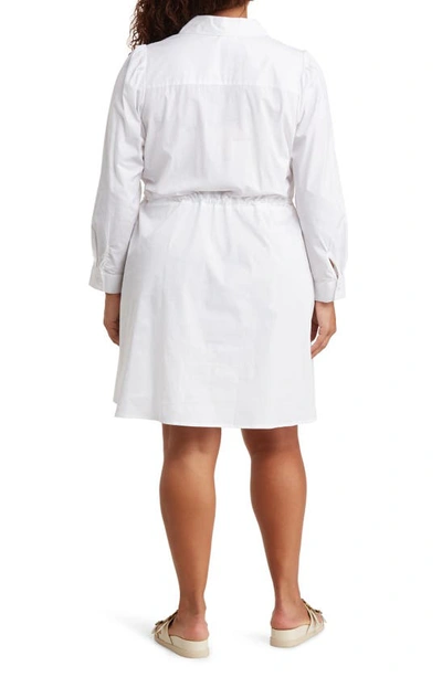 Shop By Design Adira Long Sleeve Poplin Midi Shirtdress In Bright White