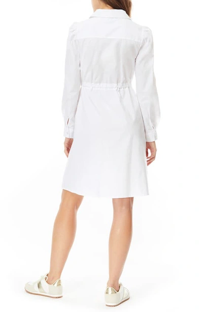 By Design Adira Long Sleeve Poplin Minidress In Bright White