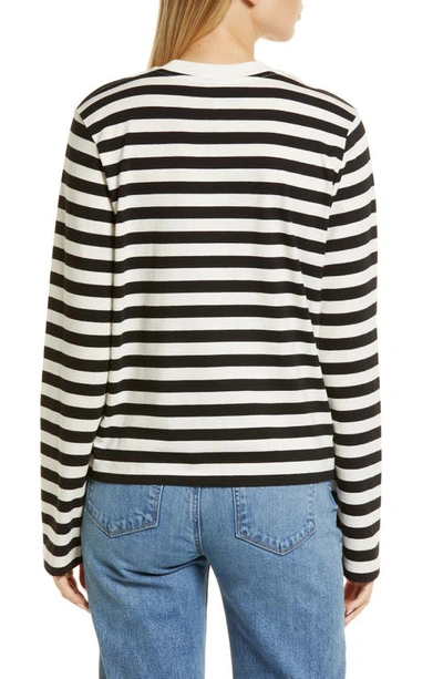 & OTHER STORIES STRIPE LONG SLEEVE COTTON KNIT TOP 