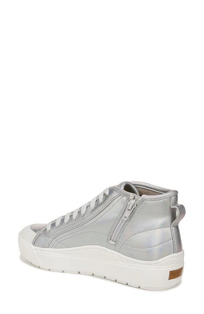 Dr. Scholl's Women's Time Off Faux Leather Low Top Platform Sneakers In Silver