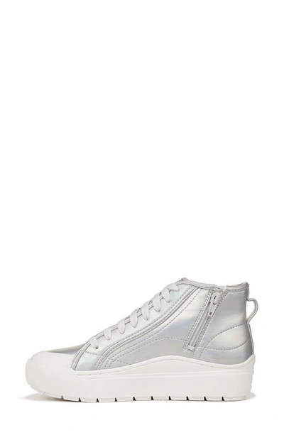 Dr. Scholl's Women's Time Off Faux Leather Low Top Platform Sneakers In Silver