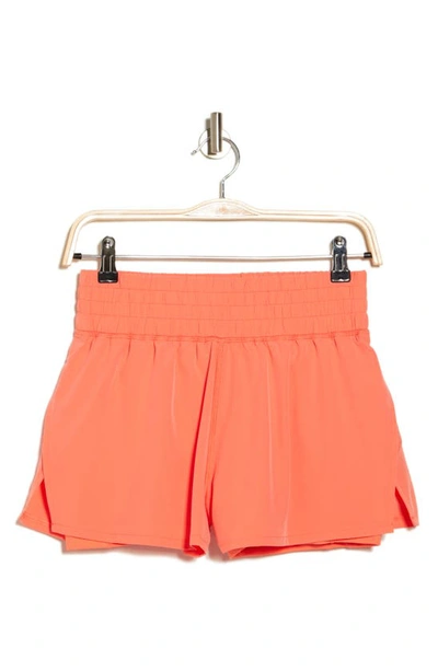 Shop 90 Degree By Reflex Lightstreme Love & Flutter Shorts In Living Coral