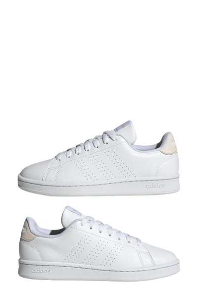 Adidas Originals Advantage Trainer In White/white/putty Mauve