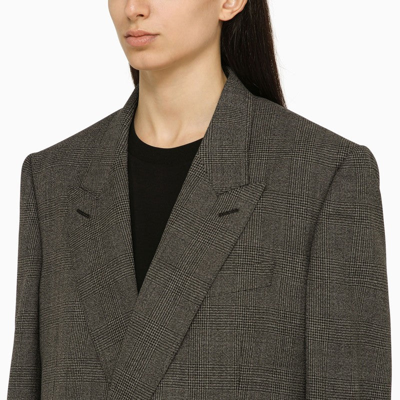 Shop Balenciaga Prince Of Wales Double-breasted Jacket In Wool Women In Black