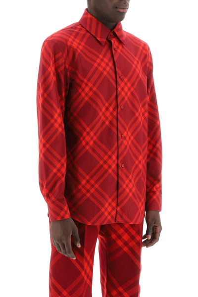 Shop Burberry Flannel Check Shirt Men In Red