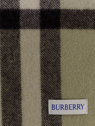 Shop Burberry Man Scarf Man Green Scarves